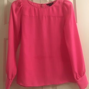 Jcrew hot pink silk blouse